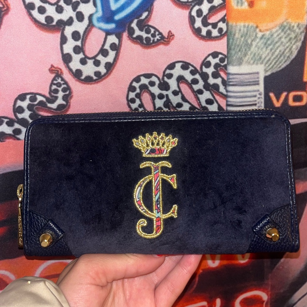 Navy Y2K Juicy Couture Velour Wallet